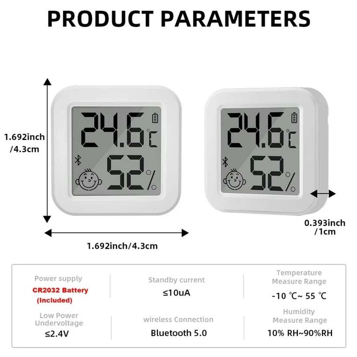 Termómetro Higrómetro Bluetooth Digital (sensor temperatura humidade)