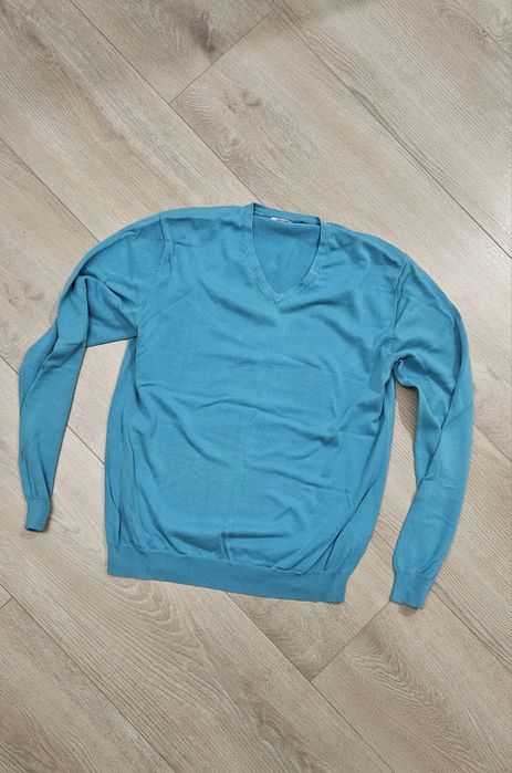 Turkusowe sweter reserved meski  w serek m/l
