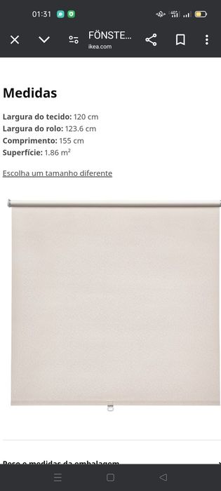 Estores de correr opaco, bege IKEA. NOVO