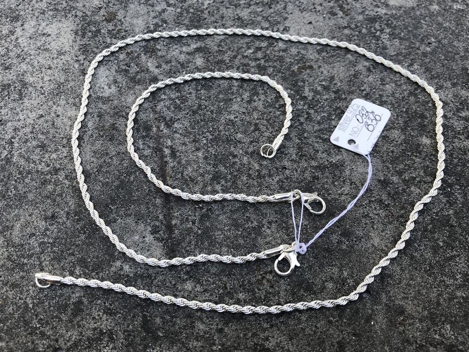 Срібний комплект 925 проба! ЛАНЦЮЖОК + БРАСЛЕТ! Знижка -70%