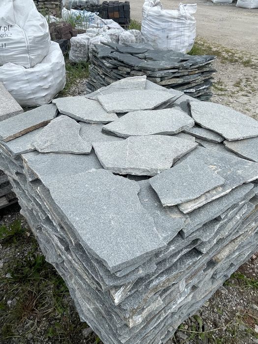 Szary ŁUPEK NATURALNY Kamień Elewacja Okładzina Płyty na Taras Schody