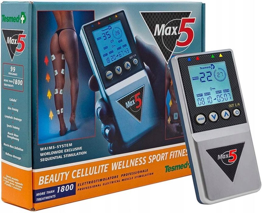 Masażer elektrostymulator mięśni Tesmed Max5 4 kanały i 12 elektrod