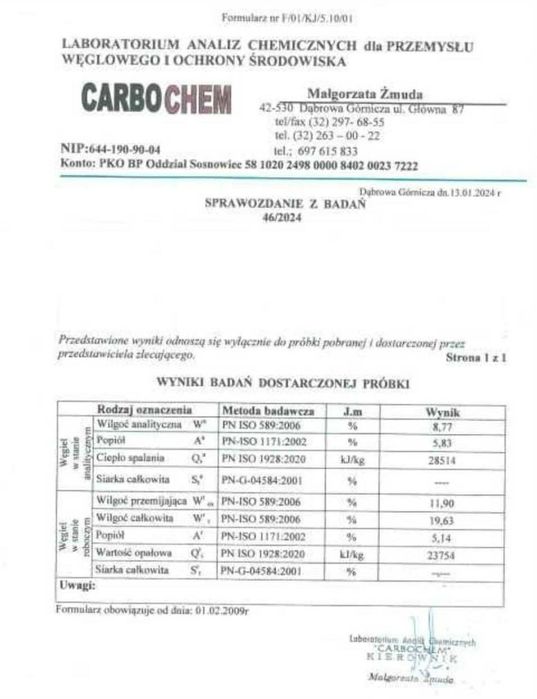 Węgiel Groszek Polski 23-24 MJ/kg