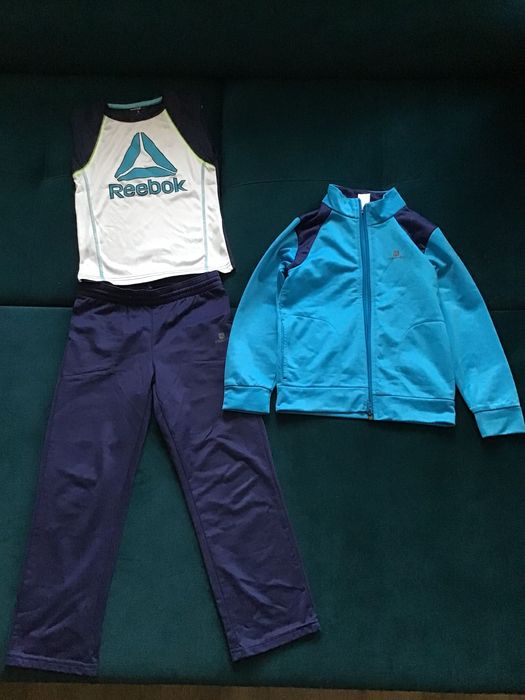 Dres sportowy Decathlon rozm. 115-124 + koszulka Reebok