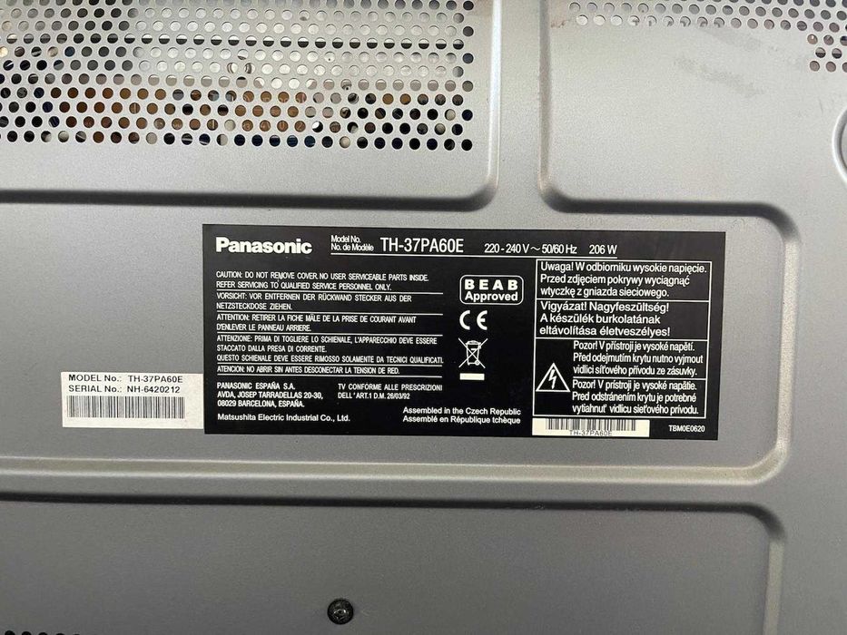 Telewizor plazmowy Panasonic Viera 32' TH-37PA60E sprawny + pilot