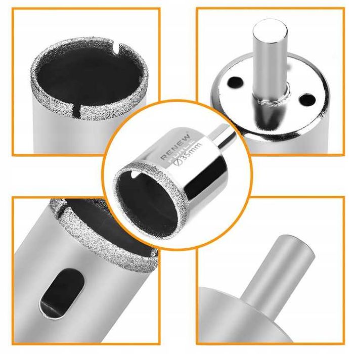 Otwornice diamentowe do płytek gresu szkła koronka zestaw 10szt 6–68mm
