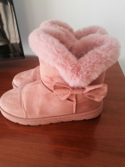 Bota de pêlo rosa como novas nr 40
