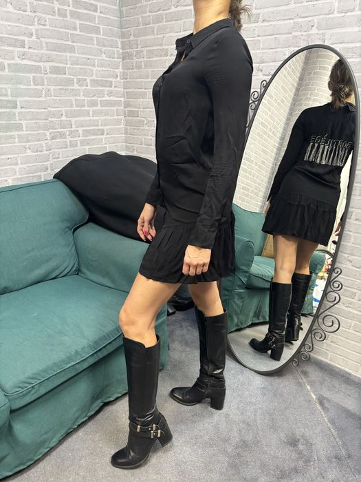 Patrizia Pepe sukienka viscose wiskoza frędzle szyfonowa falbanka xs s