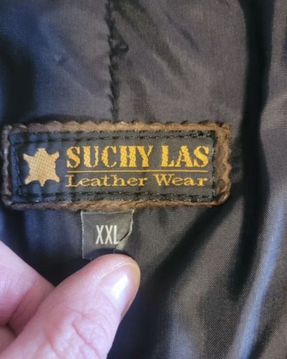 Męska kamizelka skóra naturalna, "Suchy Las", leather wear, patchworkowa