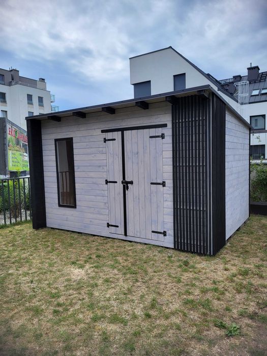 Domek ogrodowy 4x3 z lamelami na narzędzia ogrodowymontaż gratis