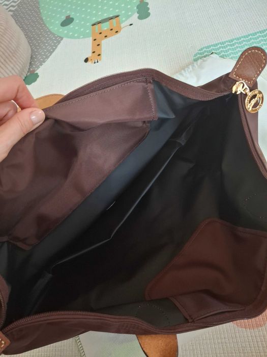Longchamp le pliage large ciemny brąz