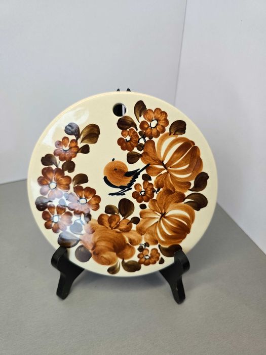 Włocławek Deska Dekoracyjna z ptaszkiem okresu PRL-U.