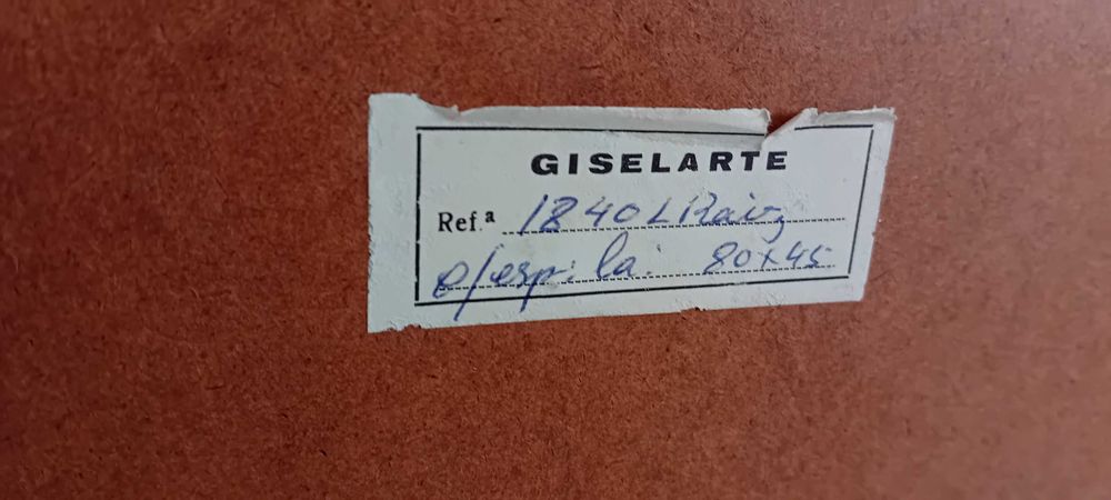 Vintage Espelho biselado com moldura em madeira dourada 95 x 55 cm!