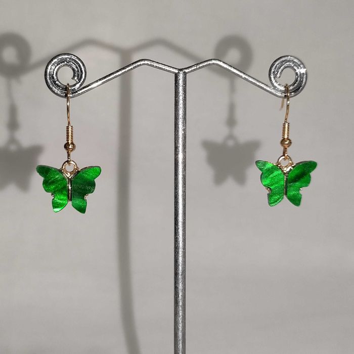 K185 Kolczyki wiszące Motyle Handmade