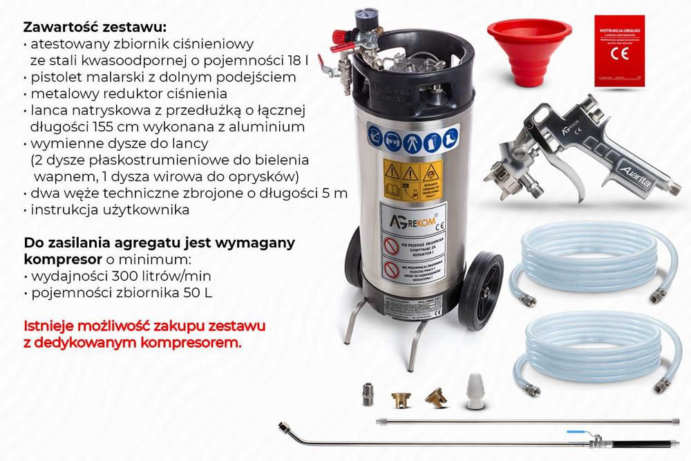 Urządzenie do MALOWANIA NATRYSKOWEGO ścian pistoletem lanca bielenia