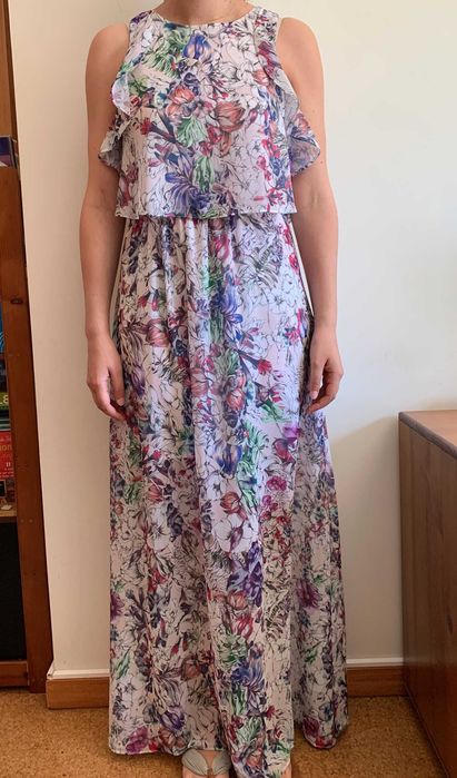 Vestido comprido H&M print floral