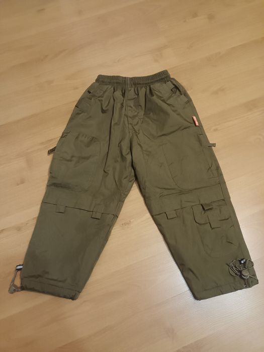 Ocieplane spodnie zimowe zielone/khaki rozmiar 116