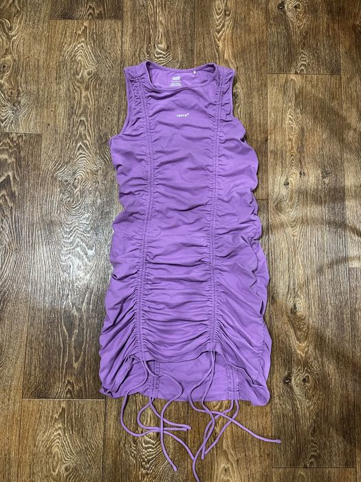 Сукня Levi’s jamie ruched dress, фіолетова, м