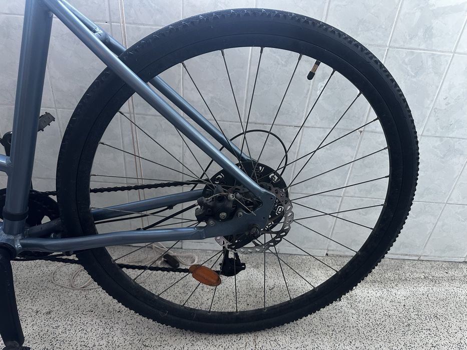 bicicleta de trekking riverside 500 quadro rebaixado azul tempestade