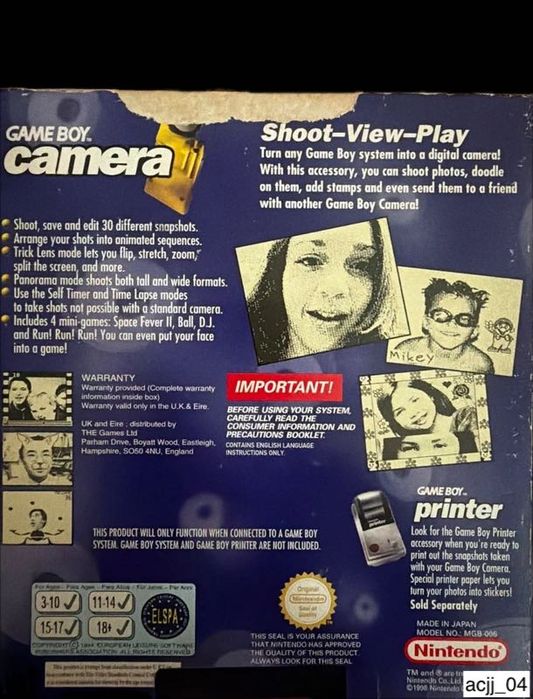 Câmera para Gameboy