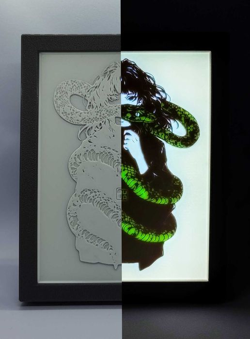 Świecący Kolorowy Litofan z własną grafiką (Druk 3D)