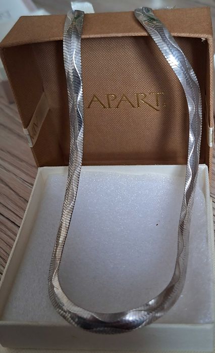 Srebrny szeroki naszyjnik 925 23 gr