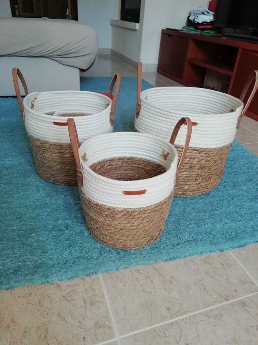 Conjunto 3 cestos vime