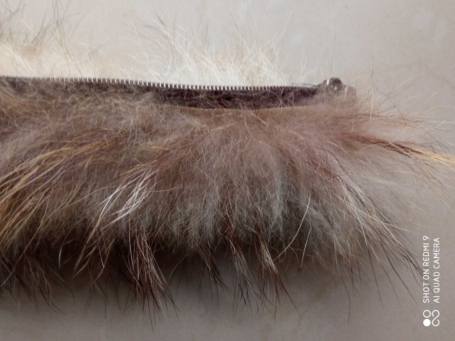 Obszycie kaptura 100%  lis naturalny jenot 68cm beżowy