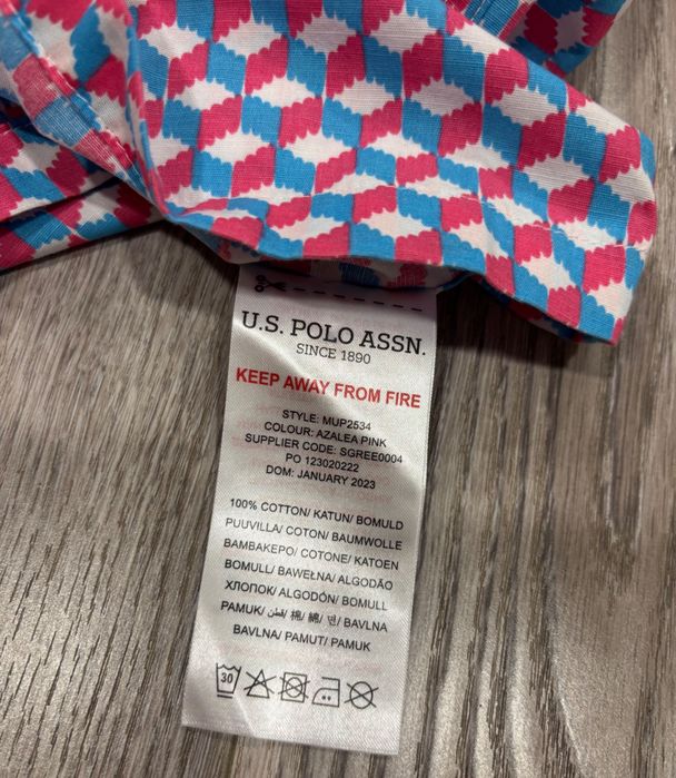 Polo Assn XL Хлопковая Мужская рубашка тенниска xl polo поло assn куб