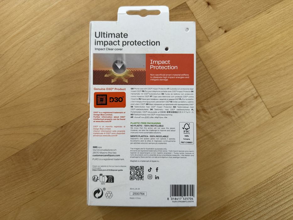 Etui Puro D30 Impact Clear iPhone 17 Pro
