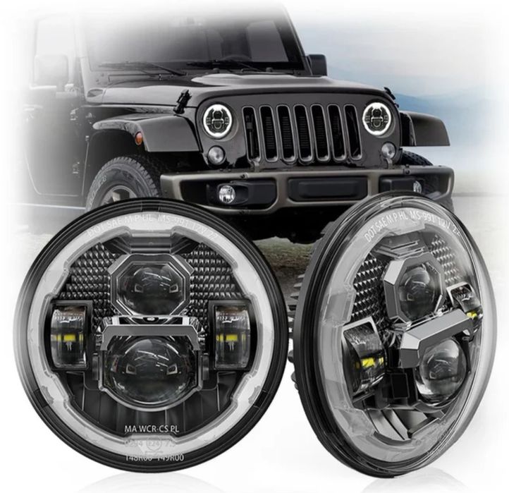Lampy REFLEKTORY LED DRL Przód 7" 84W Jeep Wrangler JK TJ CJ JL Rubiko