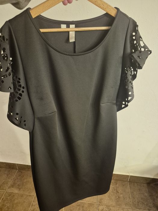 Czarna sukienka mini midi 42 44 bonprix jak nowa