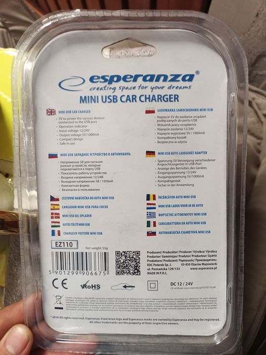 Samochowa ładowarka microusb