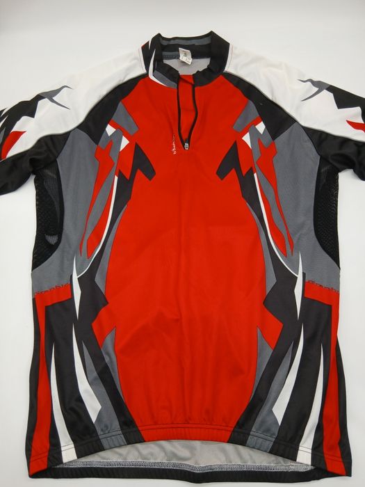Polo desportivo ciclismo preto vermelho branco  Decathlon XL