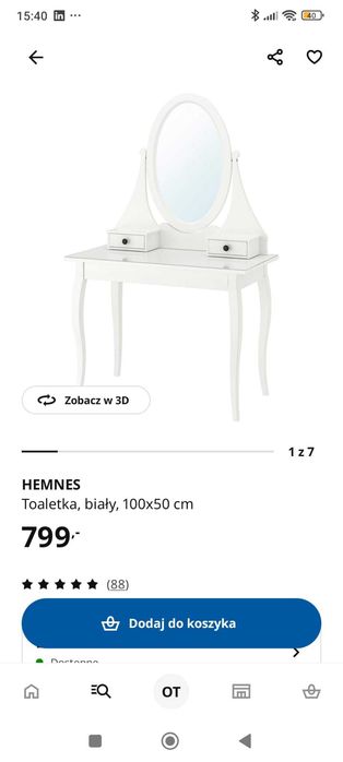 Toaletka hemnes Ikea