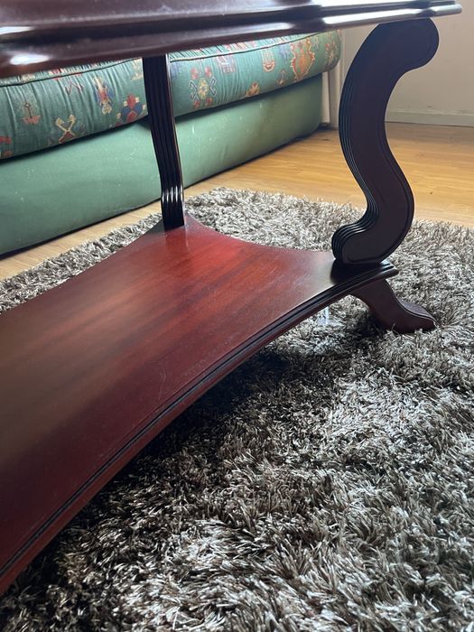 Mesa Centro - Mogno e Tampo Marmore Rosa
