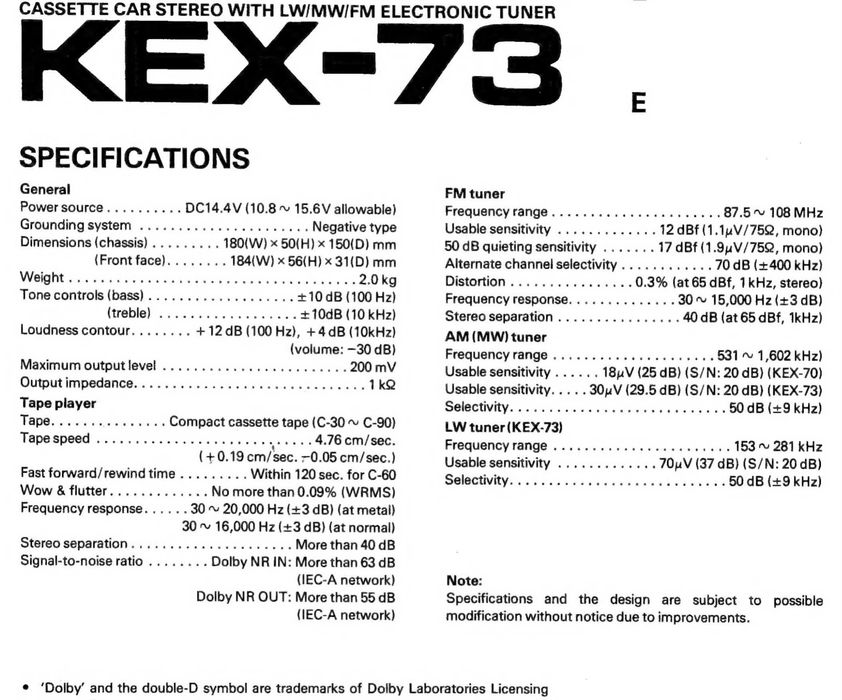 conjunto Pioneer KEX73 auto-radio anos 80