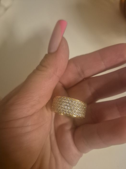 Nowy pierścionek vintage cyrkonie 8