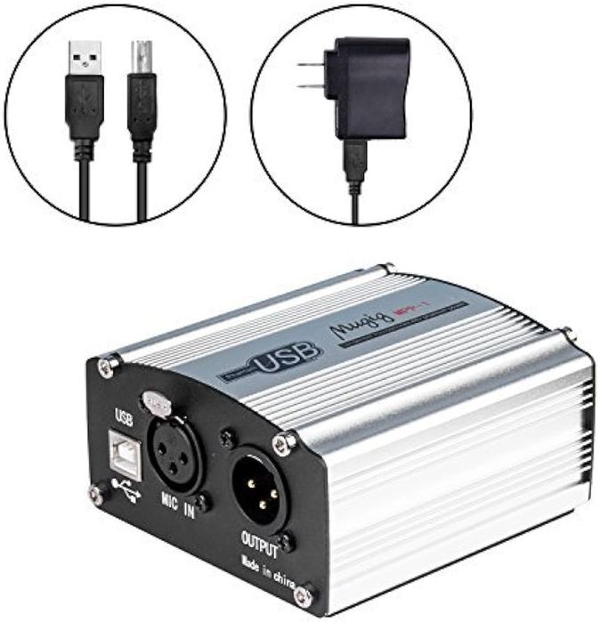 Phantom power zasilacz do mikrofonów 48v