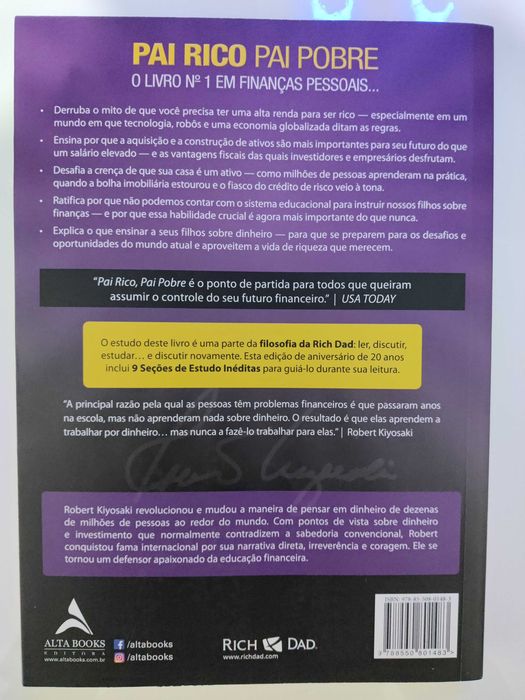 Livro "Pai rico pai pobre" de Robert T. Kiyosaki (Como novo)