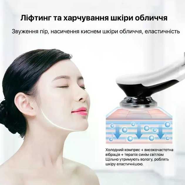 Мікрострумовий RF Lifting масажер для обличчя Skin Lifting 7.0 White