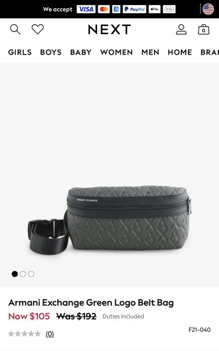 Поясна сумка/бананка Armani Exchange Оригінал