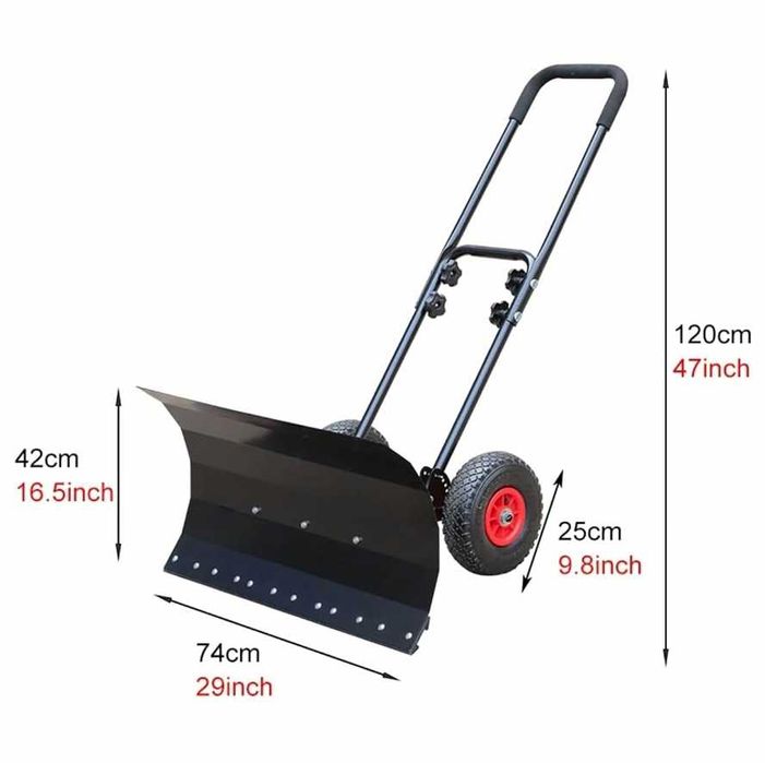 Łopata do Śniegu Pług Odśnieżarka Na Kółkach 75cm STALOWA |NOWA|