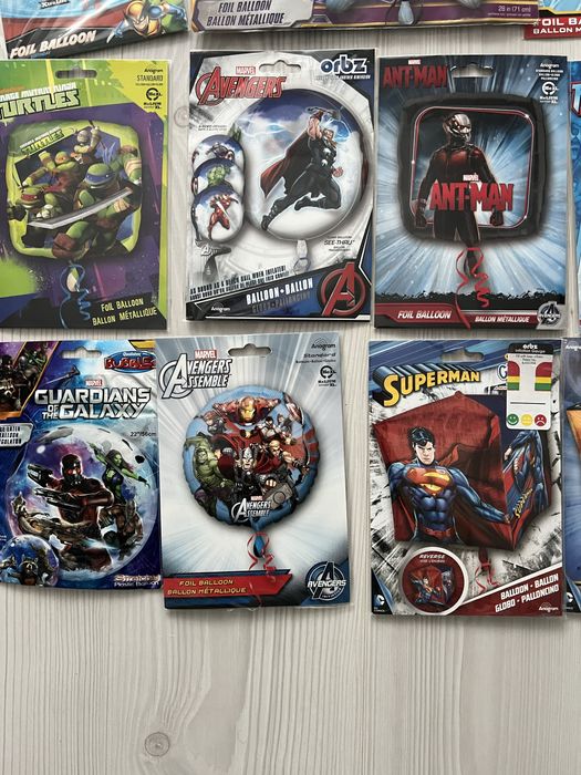 Повітряні кульки з героями Марвел(месники, людина павук, супермен)