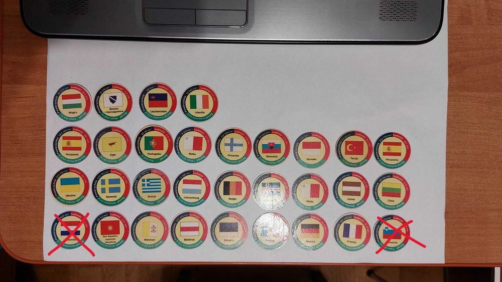 Żetony z państwami star foods 30szt.