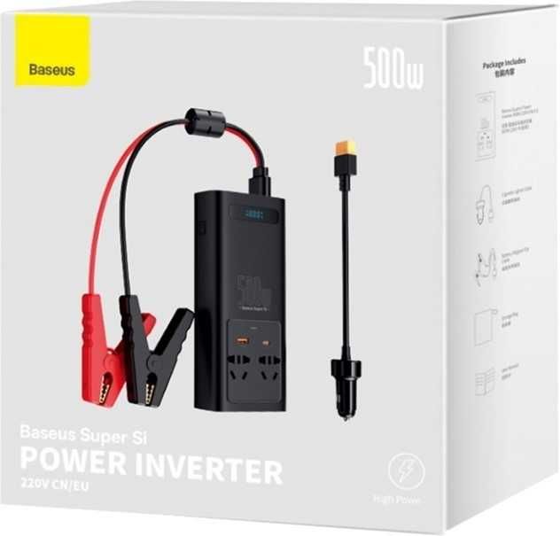 Инвертор Baseus Super Si Inverter 500W (220V +ЧИСТА СИНУСОЙДА+
