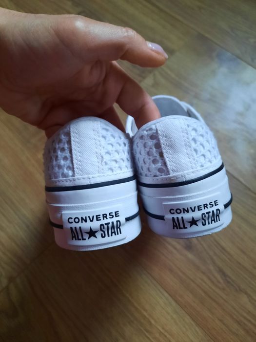 Летние кеды Converse Chuck Taylor All Star на платформе с перфорацией на толстой подошве черевики  23.2см р.36