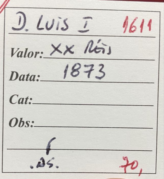 Moeda 1611 - D. LUIS I - XX Reis 1873