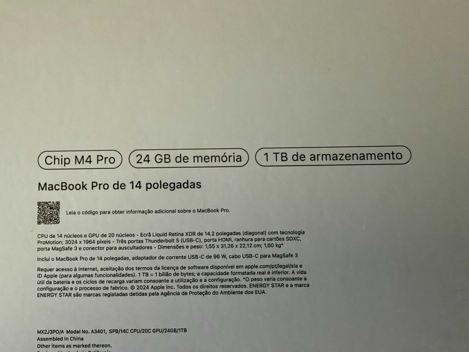 MacBook Pro 14" Preto Sideral - 24GB RAM / 1TB SSD — Garantia