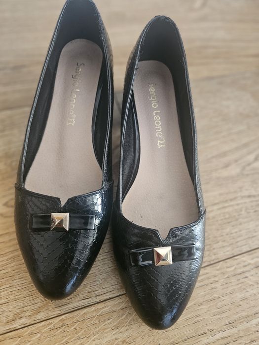 Eleganckie baleriny Sergio Leone – czarne, rozmiar 37